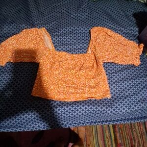 Billabong Orange Floral Blouse